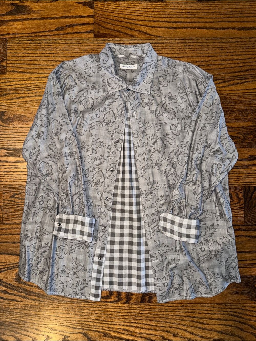 Tommy Bahama Gray Floral Lightweight Shirt Jacket